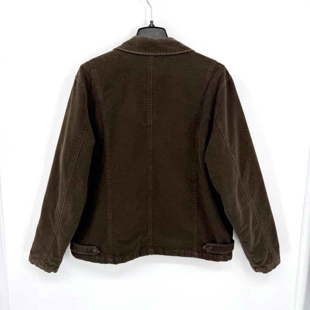 Eddie Bauer Men’s XLT Brown Brushed Cotton Zip Jacket Lined Workwear Outdoors - Picture 4 of 13
